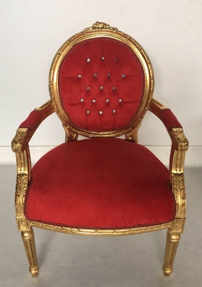 Noleggio Poltrona - Trono rosso e oro a Milano